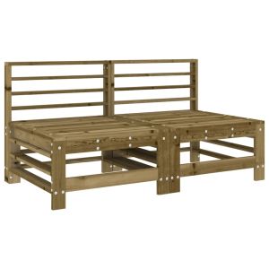vidaXL sofás centrales de jardín 2 uds madera de pino impregnada