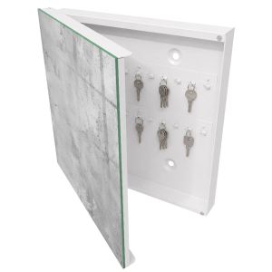 Caixa para chaves decorativa 30x30x5 elegância pura, abertura à esquerda