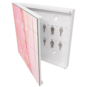 Caixa para guardar chaves decorativa 30x30x5, abertura à esquerda branca