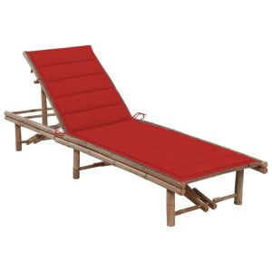 vidaXL tumbona de jardín con cojín bambú
