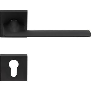 Puxador em roseta quadrada, conjunto de 12, preto, para porta de entrada.