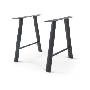 Conjunto de 2 quadros de mesa hullem aço em forma de a 72x70x10 cm preto