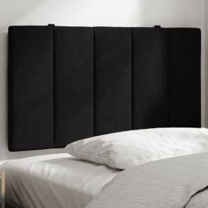 Almofadão de cabeceira 80 cm veludo preto ptob1137