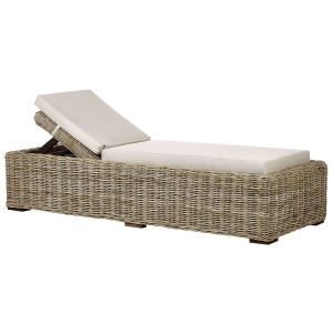 Espreguiçadeira com almofada palese rattan natural