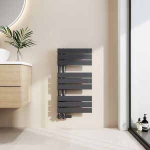 Emke radiador toalheiro água quente 76x40cm, 342w, antracite, plano