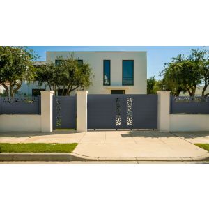 Pacote de portão deslizante 3m sunny h.140 + portão de jardim 1m a.140cm