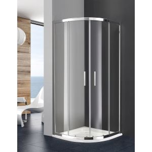 Cabina doccia semi-circular titan 2+2 80x80 cm raio 50 transparente