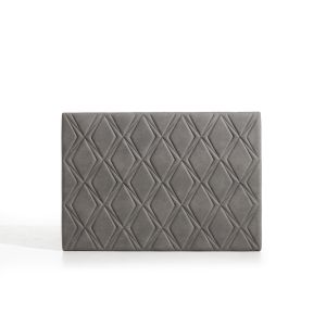 Cabeceira ruby para cama de 150cm em tecido cinza, 154x115x8.