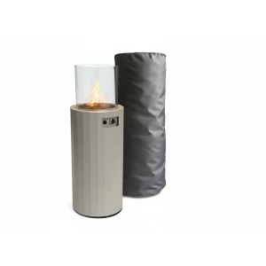 Aquecedor a gás exterior bino até 8 kw cilíndrico portátil cinzento claro