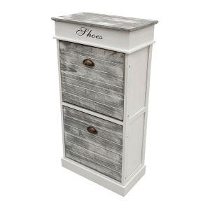Sapateira de madeira branca 50x28x98