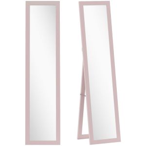 Espelho de pé 37x40x155 cm mdf e vidro color rosa Homcom, casa - decoração