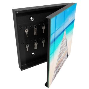 Caixa de chaves de parede decorativa 30x30x5, abertura à direita tulup
