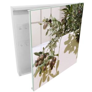 Caixa para chaves decorativa 30x30x5, abertura à direita branca