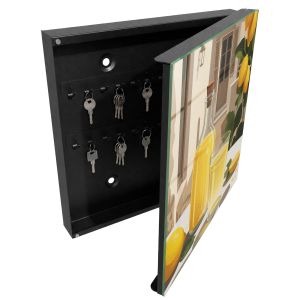Caixa de chaves de parede decorativa 30x30x5, abertura à direita tulup