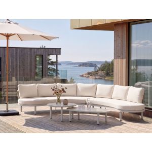 Sofá de jardim 6 lugares oriolo com mesas metal creme claro