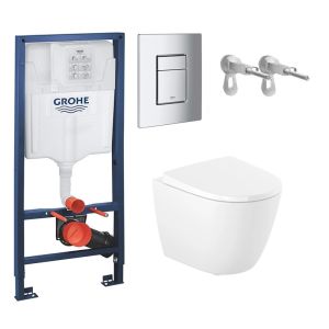 Pack cisterna grohe rapid e pulsador cromado brilhante sanita roca ona