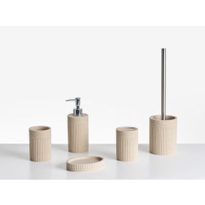 Conjunto de 5 acessórios para a casa de banho chancay creme claro