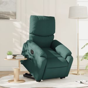 Poltrona reclinável elevatória elétrica tecido verde-escuro ewg1193