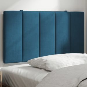 Almofadão de cabeceira 80 cm veludo azul ptob8391