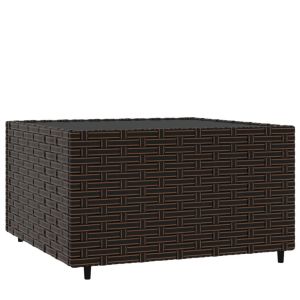 Mesa de centro para jardim quadrada 50x50x30cm vime pe castanho