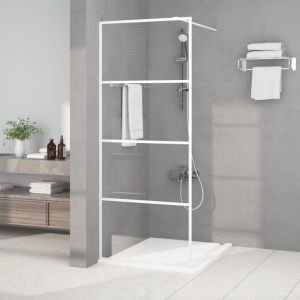 Divisória de chuveiro branco 80x195 cm vidro esg transparente