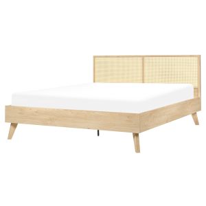 Cama rattan monpazier 160 x 200 cm castanho claro