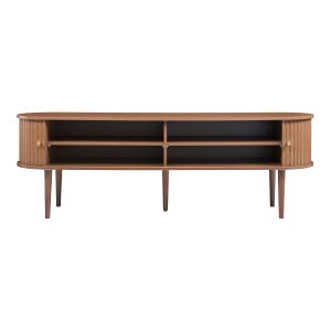 Mesa para tv mapia com 2 portas 166x40x55 cm aspeto nogueira [en.casa]