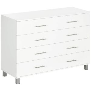 Cómoda com 4 gaveta 112x38,2x81cm color blanco Homcom