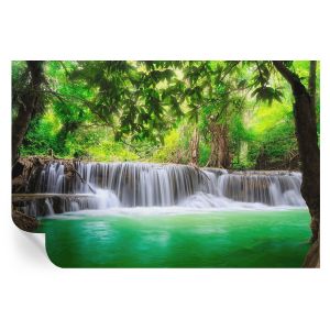 Papel parede adesivo cachoeira na floresta 104x152 tulup