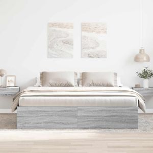 vidaXL estructura de cama sonoma gris 200x200 cm