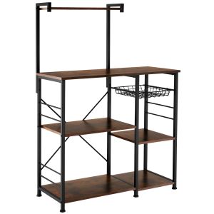 Estante para cozinha crawley 90x40x131,5cm, castanho