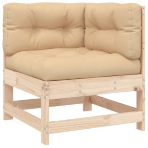 vidaXL sofá esquinero con cojines madera maciza de pino