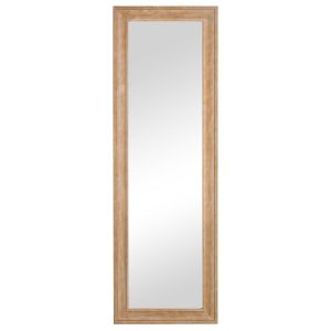 Espelho de parede madeira de pinho, vidro e mdf cor de madeira natural