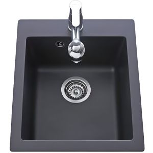 Pia de granito preto aquasanita simplis 1 cuba 425x500