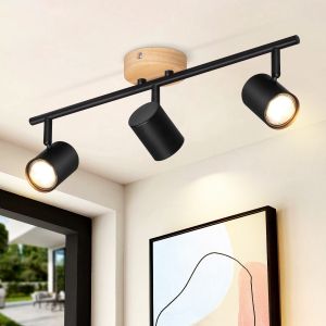 Nettlife luminária de teto negro gu10 45x15