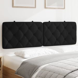 Almofadão de cabeceira 160 cm veludo preto ptob1351