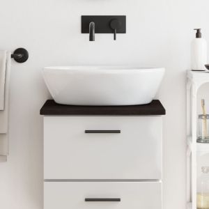 Bancada p/ wc 40x30x2 cm madeira tratada maciça castanho-escuro ergft3504
