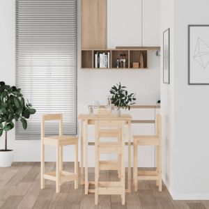 5 pcs conjunto de bar pinho maciço wf417106