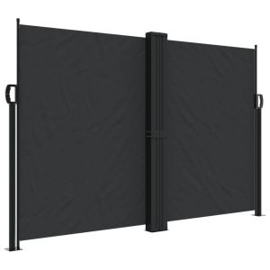 Toldo lateral retrátil 160x1000 cm preto