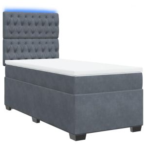 vidaXL cama box spring con colchón terciopelo gris oscuro 80x200 cm