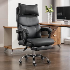 Cadeira de escritório ergonómica em tecido técnico preta giratória