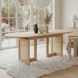 Mesa de comedor extensible para 6 a 8 personas roble 150 a 200x90cm