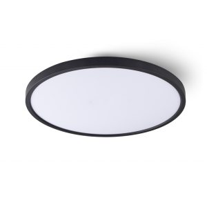 Plafón LED 48w cct 3000k-4200k-6000k, 60cm diámetro, marco negro