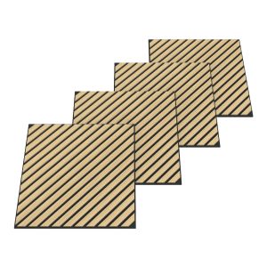 Conjunto de 4 painéis acústicos 3d vang lâminas diagonais 1,44 m² carvalho