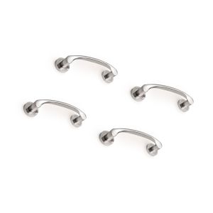 Emuca lote de 4 puxadores curvos com rosetas de 50mm de diâmetro para