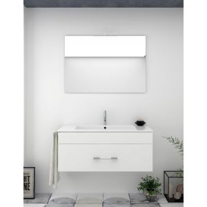 Móvel de banho florencia, lavatório y espelho branco 60x35cm