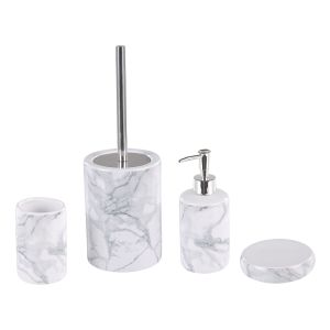 Conjunto de acessórios de banho cerâmica branco arauco