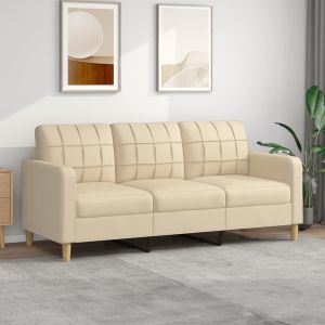 Sofá de 3 lugares tecido 180 cm cor creme pt7016