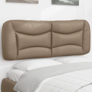 Almofadão de cabeceira 140 cm couro artificial cappuccino ptob8528