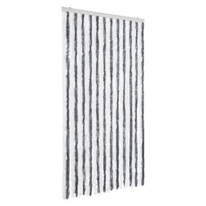 Cortina anti-insetos 100x200 cm chenille cinzento e branco